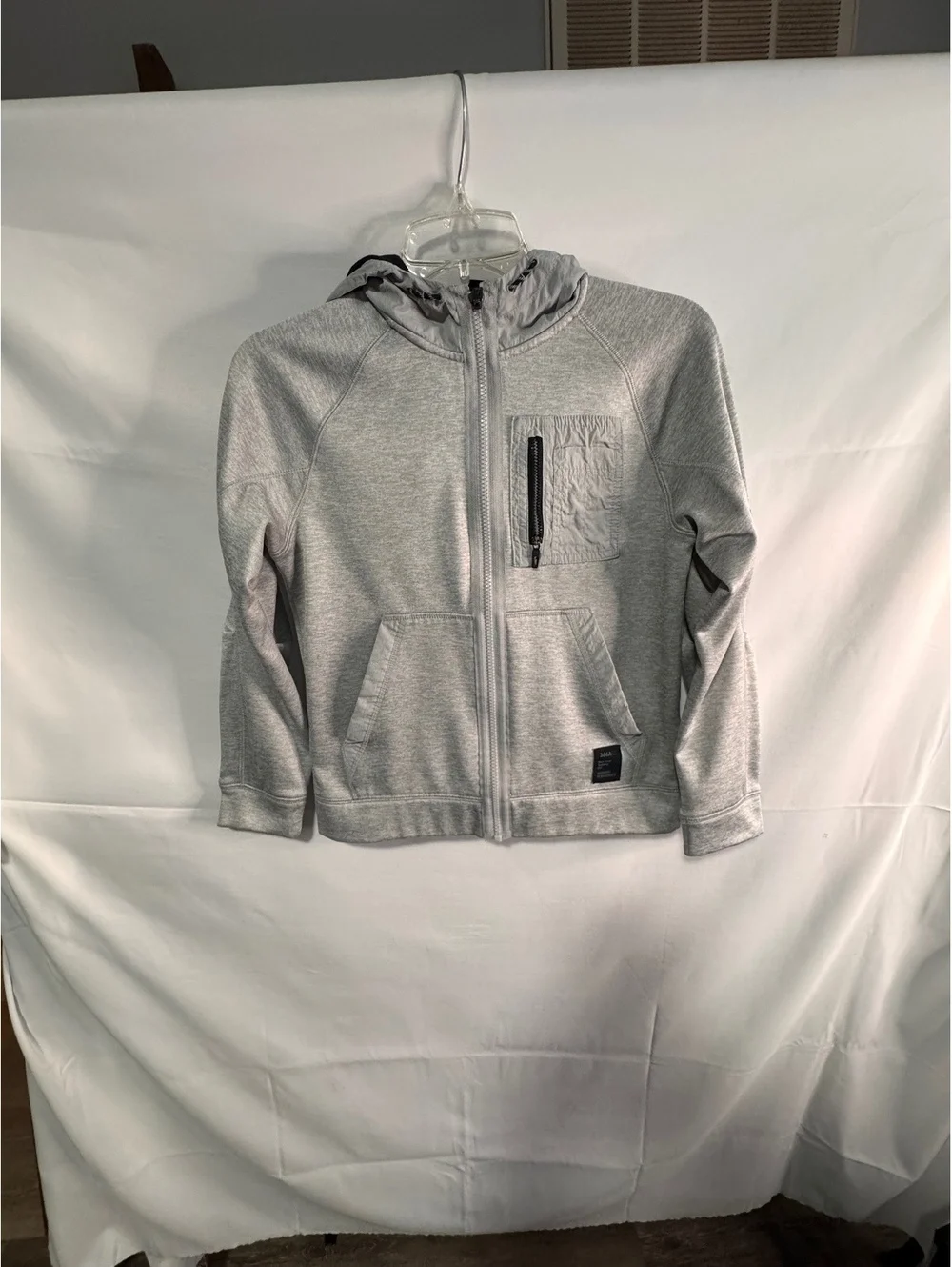 Athletic Works Gray Hooded Full-Zip Sweatshirt Jacket Size Large (10-12)